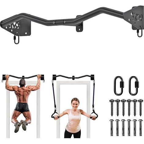 Barre de traction murale de 81 cm de large pour la salle de gym à domicile, la musculation pour le haut du corps (1/5)
