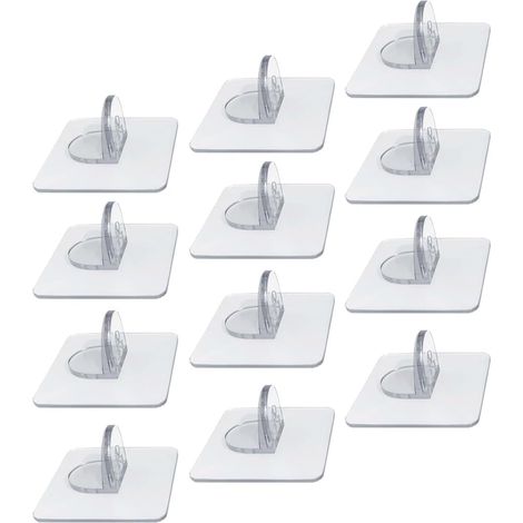 Fixateurs D’étagère pour Armoire, 12 Pièces, Plastique Blanc, Adhésif (1/5)