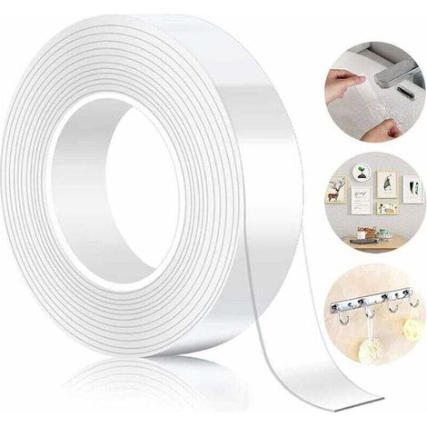 Ruban Adhésif Nano Réutilisable, Nano Tape,Ruban Adhésif Lavable Sans Traces,Multifonctionnel Traceless Double Face, Adhésif Anti-Slip Pour Verre, Plastique, Bois, Métal, Papier, Etc. (1/4)