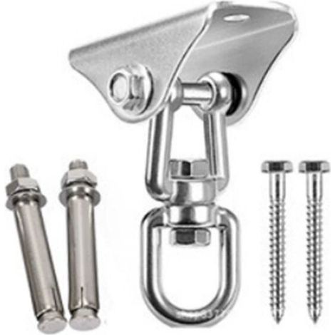 1PCS Heavy Duty & Silent Ball Bearing Ceiling Hook - 360° Rotating Stainless Steel Ceiling Hook with Screws - Swing, Chair, Hammock & More