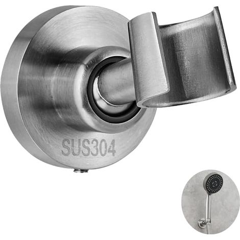 Supporto per soffione doccia, supporto per asta doccia manuale, supporto regolabile per soffione doccia manuale, supporto per asta doccia a parete, staffa forata, argento (1/5)