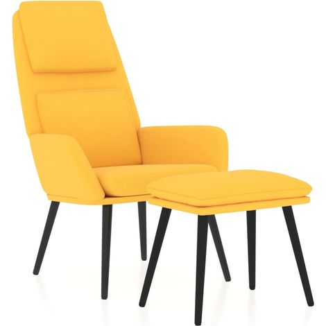 Maison Exclusive - Relaxsessel mit Hocker Senfgelb Stoff (1/5)