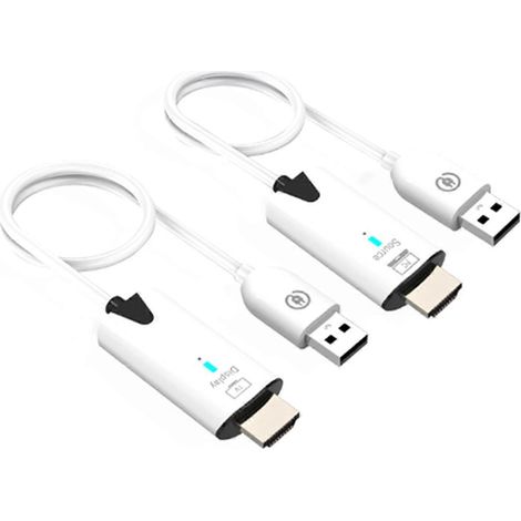 Câble d'extension sans fil compatible avec émetteur et récepteur audio/vidéo, adaptateur d'affichage pour caméra et projecteur, 30 m (1/5)