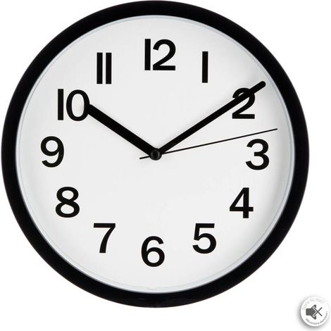 Horloge murale design en plastique, diamètre 22 cm, pièce unique pour décoration intérieure, fixation murale incluse (1/5)