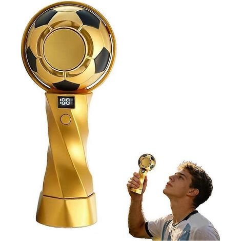 Ventilateur portable USB 5000 mAh avec affichage numérique et brumisateur rafraîchissant, idéal pour le football. (1/5)
