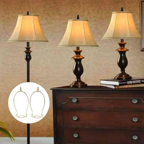 Support D'abat-jour, Kit de Harpe de Lampe adapté à la Fois à la Tige de Lampe Standard et à la Base de Lumière E26 UNO Fitter Adaptateur (1/5)