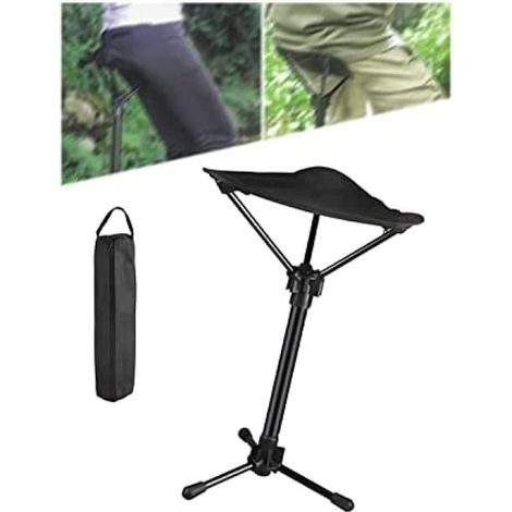 Tabouret télescopique portable – Chaise pliante légère pour le camping et la pêche – Hauteur réglable, siège trépied à pied unique – Design pliable et compact (1/5)