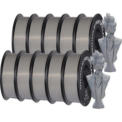 Filamento PLA per stampanti 3D, resistente ed ecologico, compatibile con stampanti FDM, GRIGIO (1/2)