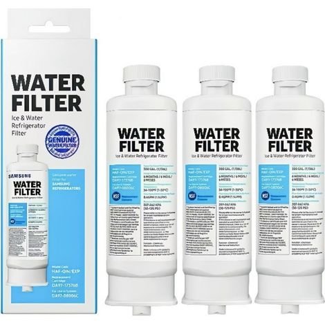 Paquete de 3 filtros de agua, reducción de contaminantes, carbón activado, para refrigerador (1/5)