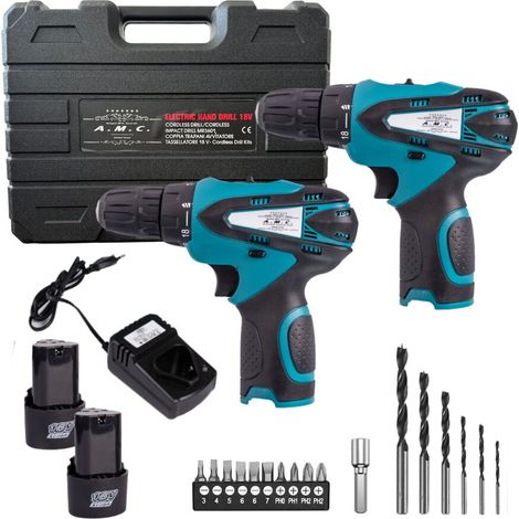 Coppia Trapano Avvitatore a Batteria Professionale 18V, 2 Batterie, 17 Accessori (1/5)