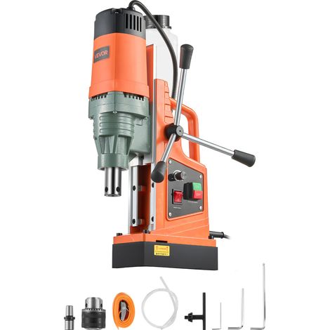 VEVOR Magnetbohrmaschine, 1550-W-Motor, Magnetbohrer 50 mm Kernbohrdurchmesser, 13000 N Magnetkraft, Drehzahlregelung 0–550 U/min, Kernbohrmaschine für Metalloberflächen, Heimwerkerbedarf (1/5)