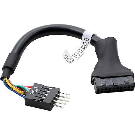 Adaptateur de câble pour carte mère USB 3.0 femelle 19 broches vers USB 2.0 mâle 9 broches (480 Mbps) (1/4)