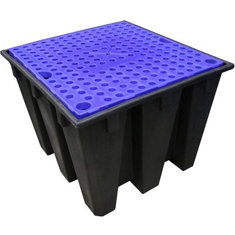 Contenitore di contenimento grande per 1 cubo 1100 litri - 1380x1280 mm - Carico mass. 1500 kg. - BRCECOP1100/8F (1/4)