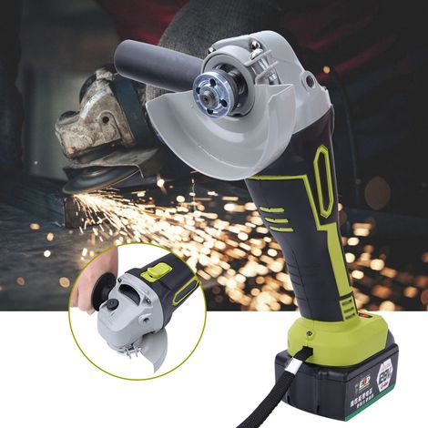Meuleuse d'angle sans balais 1300 W, multifonction, rechargeable, pour polissage et découpe, prise UE 80-240 V, 2 batteries, 1 chargeur (1/5)