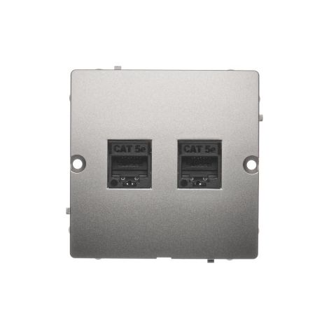 Prise Murale Double Rj45 - Gris - 2 Ports - Prise Réseau - Connecteur Internet (1/5)