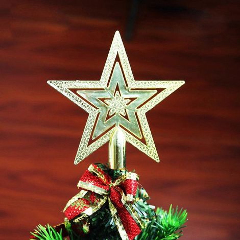 Étoile À Cinq Branches - Décor De Sommet D'Arbre De Noël - Pour Intérieur Festif - 1 Pièce (1/3)