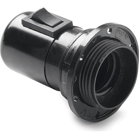Douille Electrique Filetée + Interrupteur E27 51X82X51 Noir Bakelite Fama