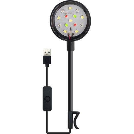 Petite lampe LED pour aquarium avec interface USB, à pince, pour plantes d'aquarium d'eau douce et d'herbes aquatiques.