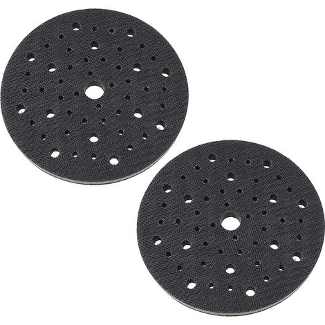 Set mit 2 weichen Schwammschleifscheiben (150 mm) mit 53 Löchern für Schleifscheiben – stoßfest – Klettverschluss (1/5)