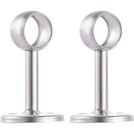Supports de penderie en acier inoxydable - Lot de 2, fixation murale, adaptés aux tubes de 19 mm, robustes et esthétiques (1/5)