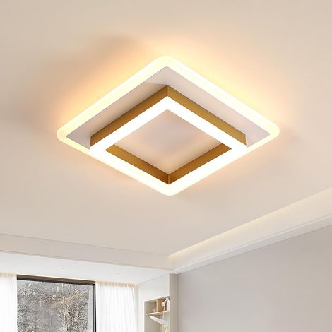 Plafonnier LED Moderne, 30W 3000K Carré Lampe de Plafond Doré (1/5)