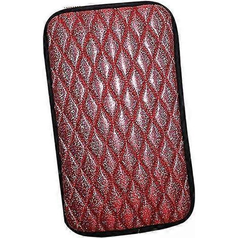 2 housses d'accoudoir de voiture pour console centrale de camion, respirantes et décoratives à paillettes rouges (1/5)
