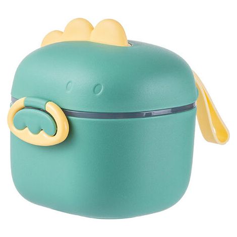 SABIR Boîte Doseuse à Poudre de Lait Boîte de lait Portable avec Compartiment Cuillère Couvercle Hermétique Conteneur Distributeur de Formule pour Bébé Contenant, Dinosaures Vert S (1/5)