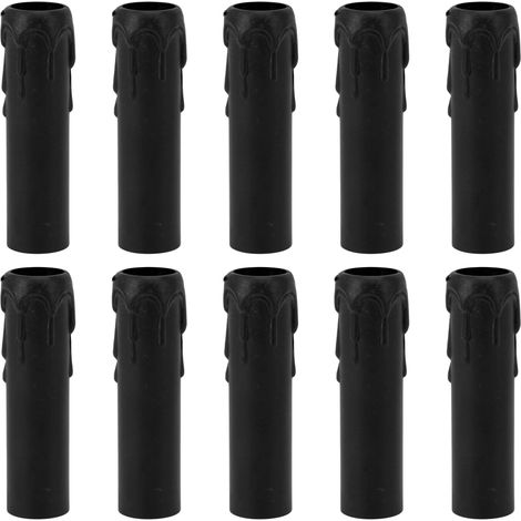 Lot 10 caches douilles bougie – 4 pouces – noir – chandelier sleeves – Spacnana