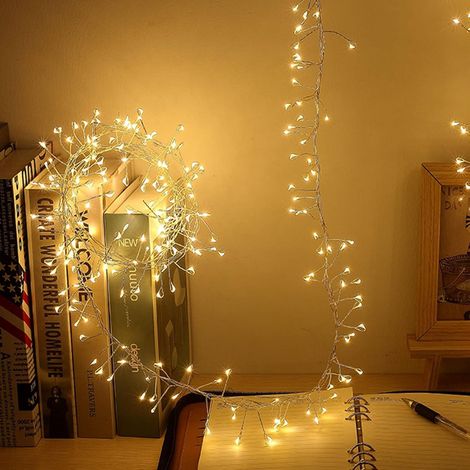 6 m lange Lichterkette mit 200 LEDs, 8 Modi, Kupferoptik, für Schlafzimmer, Kränze, Kamin, Hochzeiten, Weihnachten, warmweiß (1/3)
