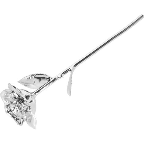 Roses plaquées or 24 carats à trois pétales, fleurs préservées, roses dorées pour la Saint-Valentin, cadeaux d'anniversaire et de fête des mères en gros, argent. (1/5)