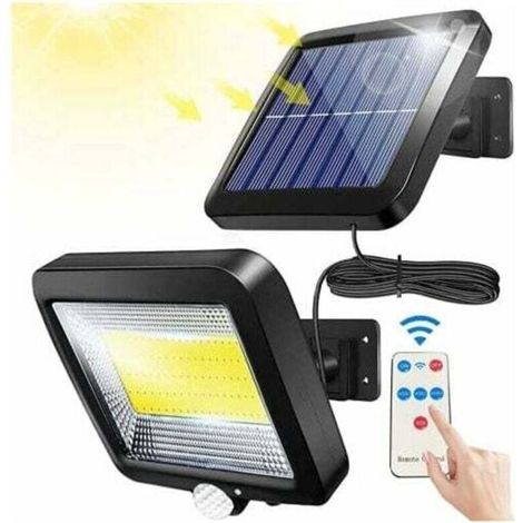 Outdoor Solar Light, Solar Light, with Remote Control, Waterproof Motion Detector, 100 LED Powerful Outdoor Solar Light, IPX65 Waterproof for Garage, Gate, Garden (1/5)