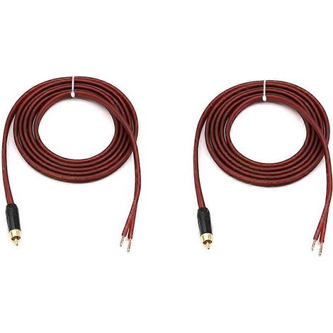 Lot de 2 câbles RCA pour haut-parleurs (fils nus vers fiche RCA, adaptateur) (1/5)