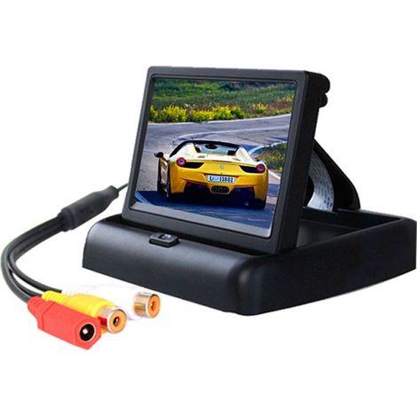 Monitor per auto pieghevole con schermo LCD TFT RGB da 4,3" a 480 colori per telecamera di retromarcia. (1/5)