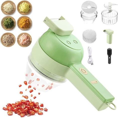 Hachoir à légumes électrique - Ensemble 4 en 1 - Rechargeable par USB - Sans fil - Design contemporain (1/4)