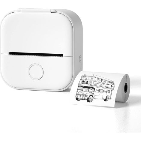 Mini imprimante d'autocollants portable Bluetooth, appareil d'impression sans encre pour notes et étiquettes blanches (1/5)