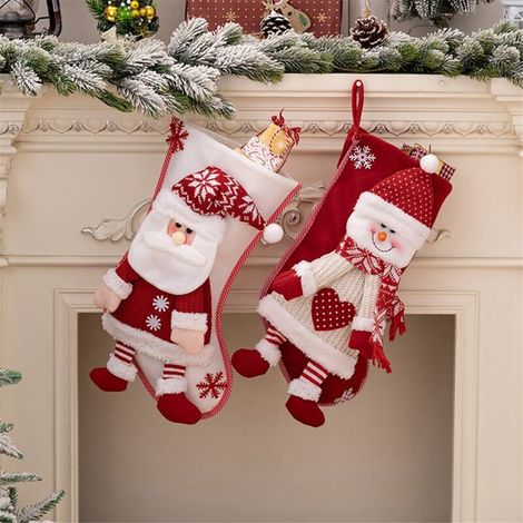Bas de NoëL Chaussettes Bonbons DéCoration Cadeaux Arbre Prnaments Suspendus (1/5)