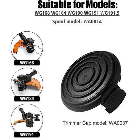 Confezione da 4 copri-rullo Wa0037 compatibili con il diserbante Worx WG184 WG168 WG190 (1/4)