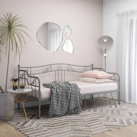 vidaXL Telaio Divano Letto Grigio in Metallo 90x200 cm (1/5)