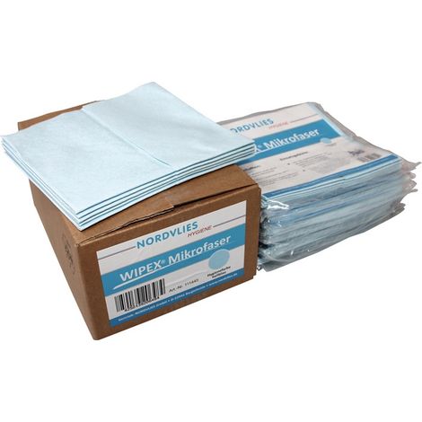 Torchon en microfibres bleu L400xl380env. mm non-tissé 1 KT NORDVLIES (1/2)