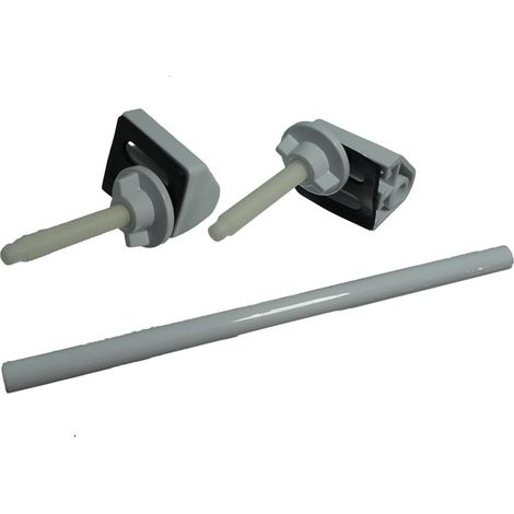 Lot de 2 kits de fixation pour lunette WC moderne avec tiges blanches (1/2)