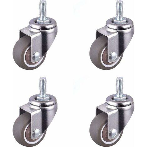 TPE silent caster flat wheel universal wheel 4pcs 1 inch universal screw M615