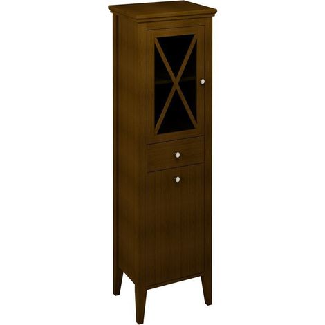 CROSS Meuble de rangement haut avec panier à linge 49x170x39cm, gauche, hêtre