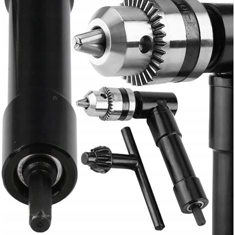 Adattatore angolare per trapano, attacco angolare da 1/4” 90° + chiave (1/5)