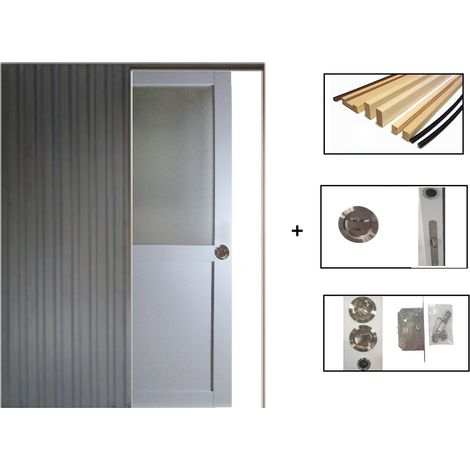 Porta scorrevole Athena Style Atelier En Enrobe Gris Clair Larghezza 83 + sistema (1/4)