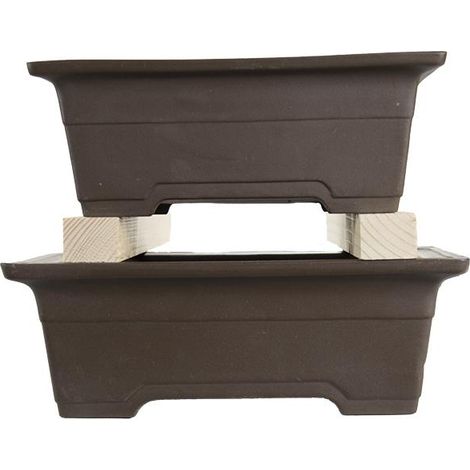 Vasi per bonsai Giapponesi Morrisan rettangolari in gres (Set da n.2 pezzi) - B05-17 (1/5)