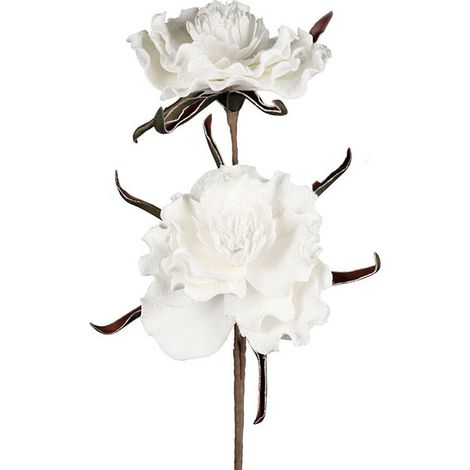 Fleur Artificielle Hamamélis Blanche en Polyester Haute Tige 90cm