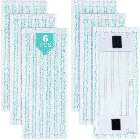Lot de 6 housses de rechange pour balai d'essuie-glace Leifheit Clean Twist M Ergo Micro Duo/Power Clean M - Pour tous les types de sols - Efficace et absorbante - En microfibre - Pour enlever les (1/5)