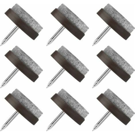 UlisemPatin Chaise a Clouer, 80 Pcs Clous Patins de Meuble, Patins Glisseurs Rond 22mm Tampon Chaise, Patins Meubles en Feutre Tampons pour Protection Pieds de Table Chaise Meubles (1/4)