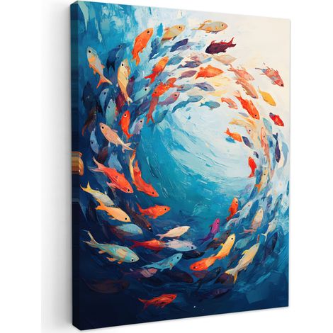 Canvas Print Sea - Fish - Colorful - Dynamic 30x40 cm