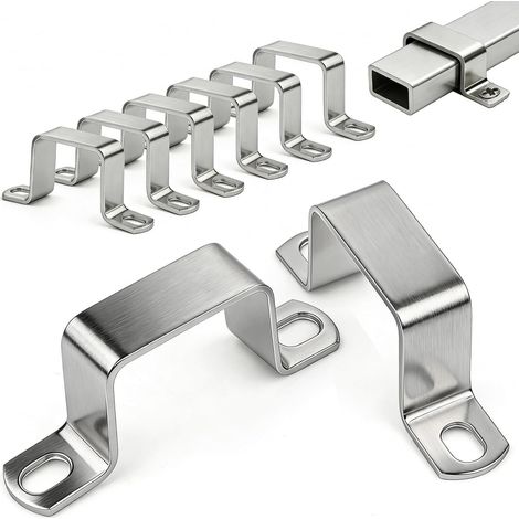 8 Pièces Collier Serrage Carre 60x30mm Acier Inoxydable 304 pour La Construction de Portails Les Travaux de Serrurerie etc Tube Rectangulaire Il Est Utilisé en Intérieur Comme en Extérieur (1/5)